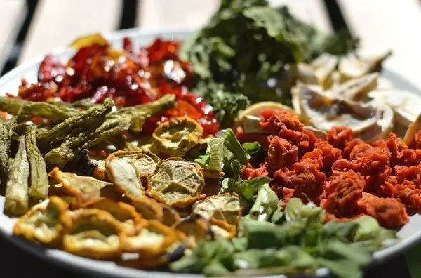 Dehydrated food on a plate.