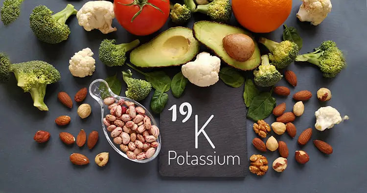 Food rich in potassium with the symbol K and atomic number 19