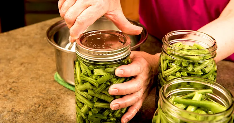 Process of canning green beans