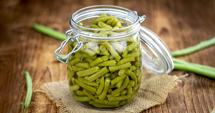 Portion of canned Green Beans