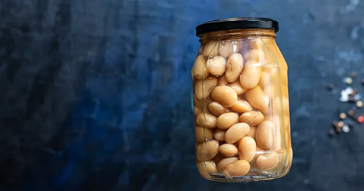 white beans boiled legumes ready to eat bean diet on the table healthy food meal